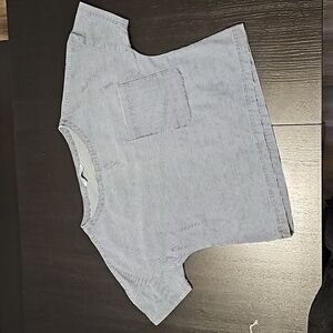 ZARA Denim Striped Top